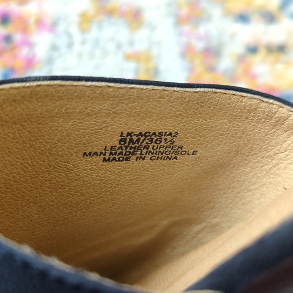 Lucky Brand Acasia Classic Pebbled Leather Slip On Open Back Flat Mules Black 6 - Picture 13 of 15